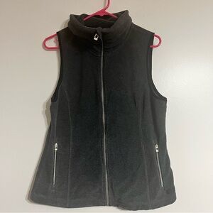 Calvin Klein Performance Fleece Vest Women's Large Charcoal Gray Zip Pockets